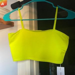 Neon green/yellow crop tank top
